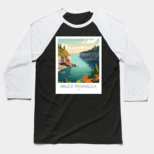 BRUCE PENINSULA Baseball T-Shirt by MarkedArtPrints